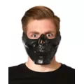 Black Metallic Skull Half Mask at Spencer's