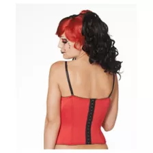 Red and Black Buckle Adult Corset at Spencer's