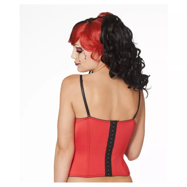 Red and Black Buckle Adult Corset at Spencer's