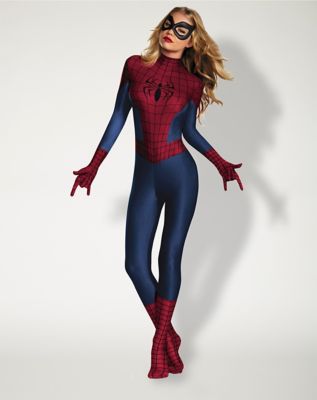 Women Ladies Spider-woman Bodysuit Halloween Superhero Spidergirl