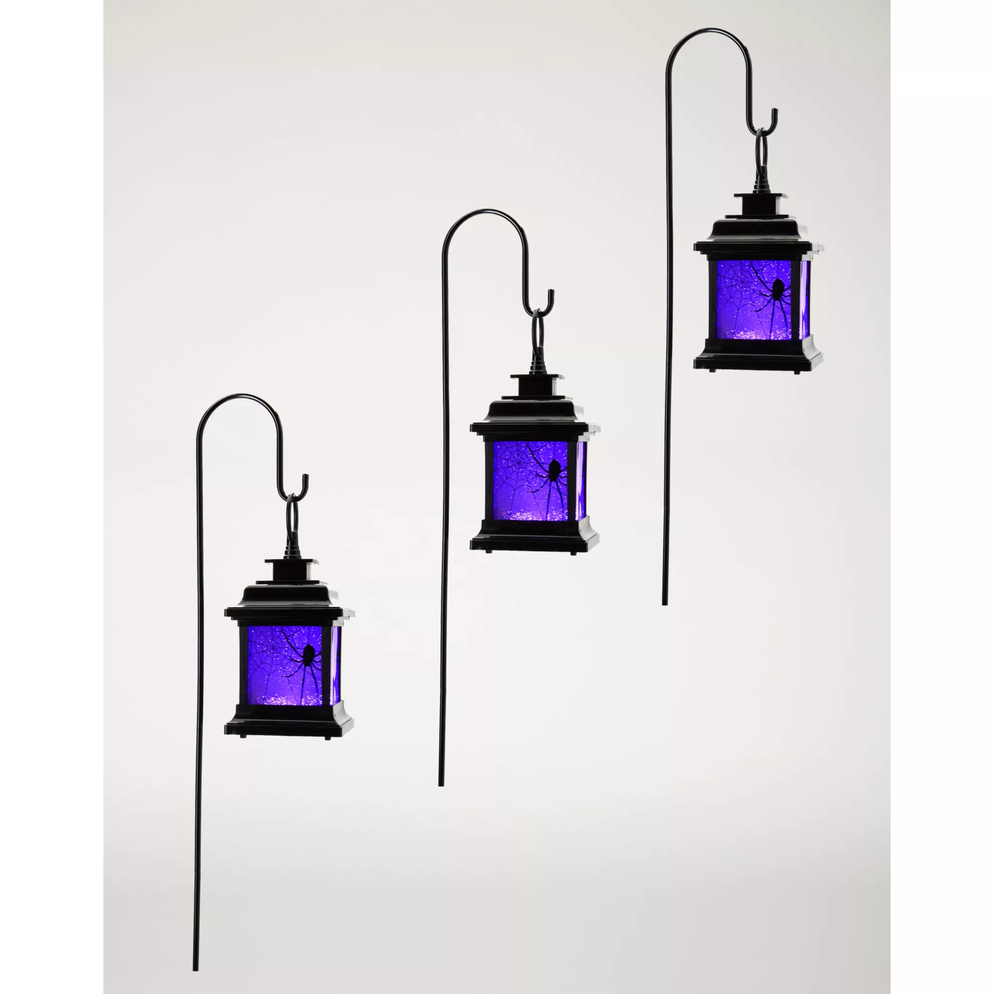 Purple LED Creepy Spider Lantern Pathway Markers - 4 Pack at Spirit Halloween
