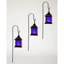Purple LED Creepy Spider Lantern Pathway Markers - 3 Pack at Spirit Halloween