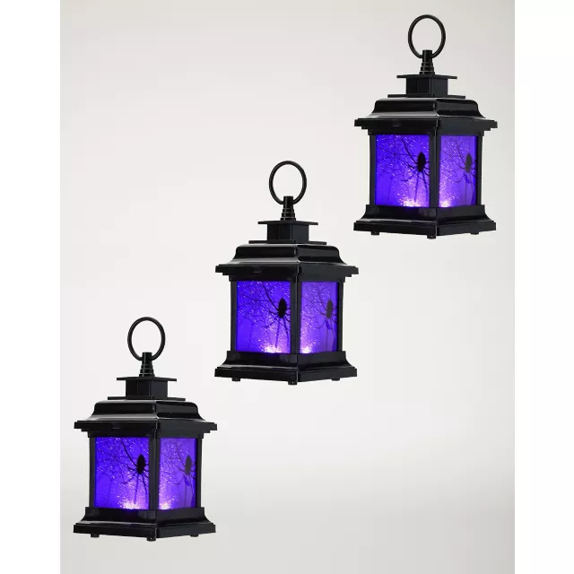 Purple LED Creepy Spider Lantern Pathway Markers - 3 Pack at Spirit Halloween