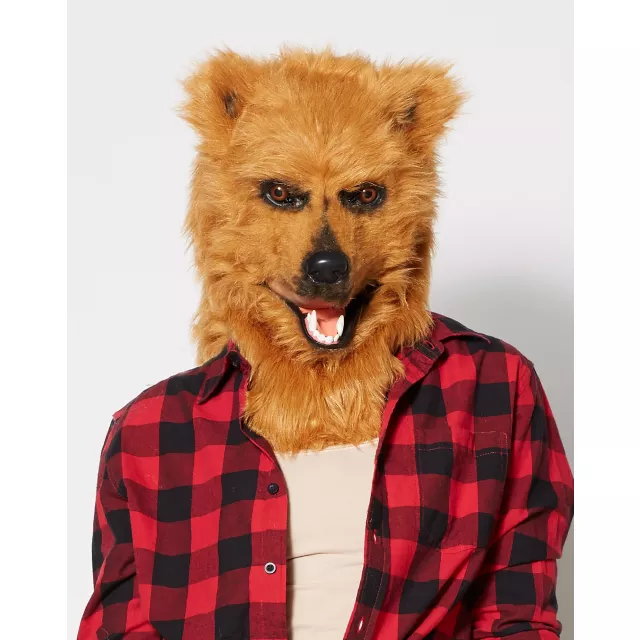 Brown Bear Moving Mouth Full Mask at Spencer's