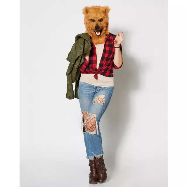 Brown Bear Moving Mouth Full Mask at Spencer's