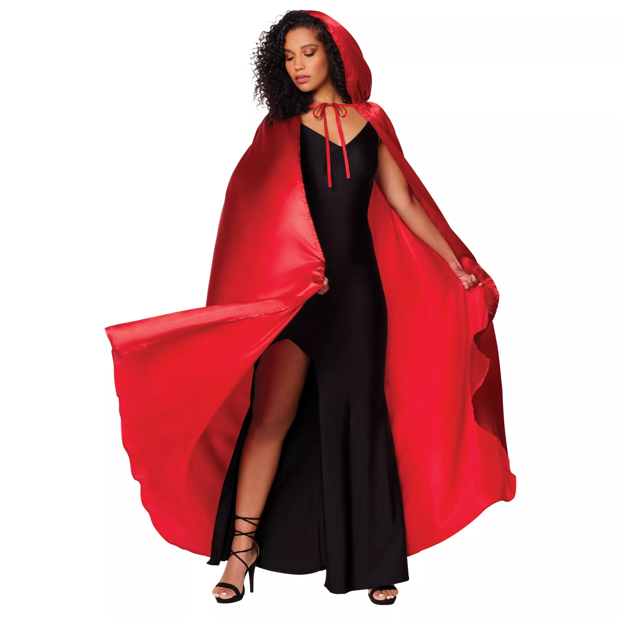 Adult Red Satin Hooded Cape at Spencer's