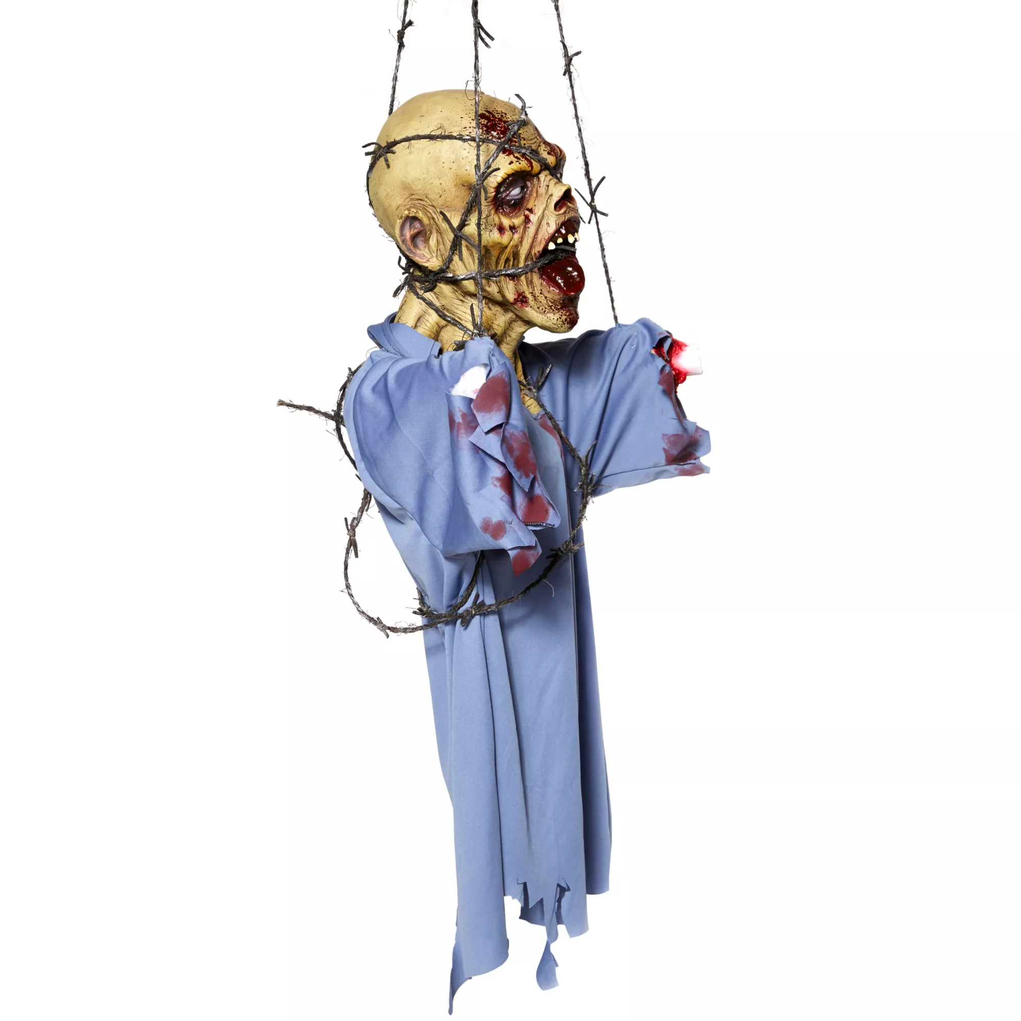 Hanging Barbwire Zombie Decoration