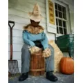 4 Ft 6 In Sitting Scarecrow Animatronic at Spirit Halloween
