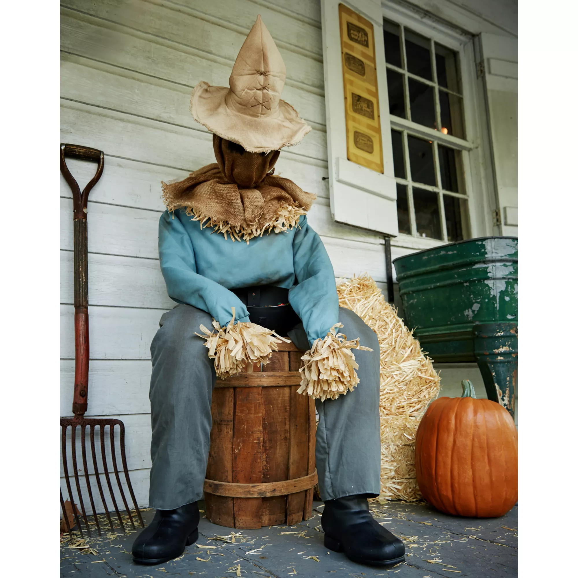 4 Ft 6 In Sitting Scarecrow Animatronic at Spirit Halloween