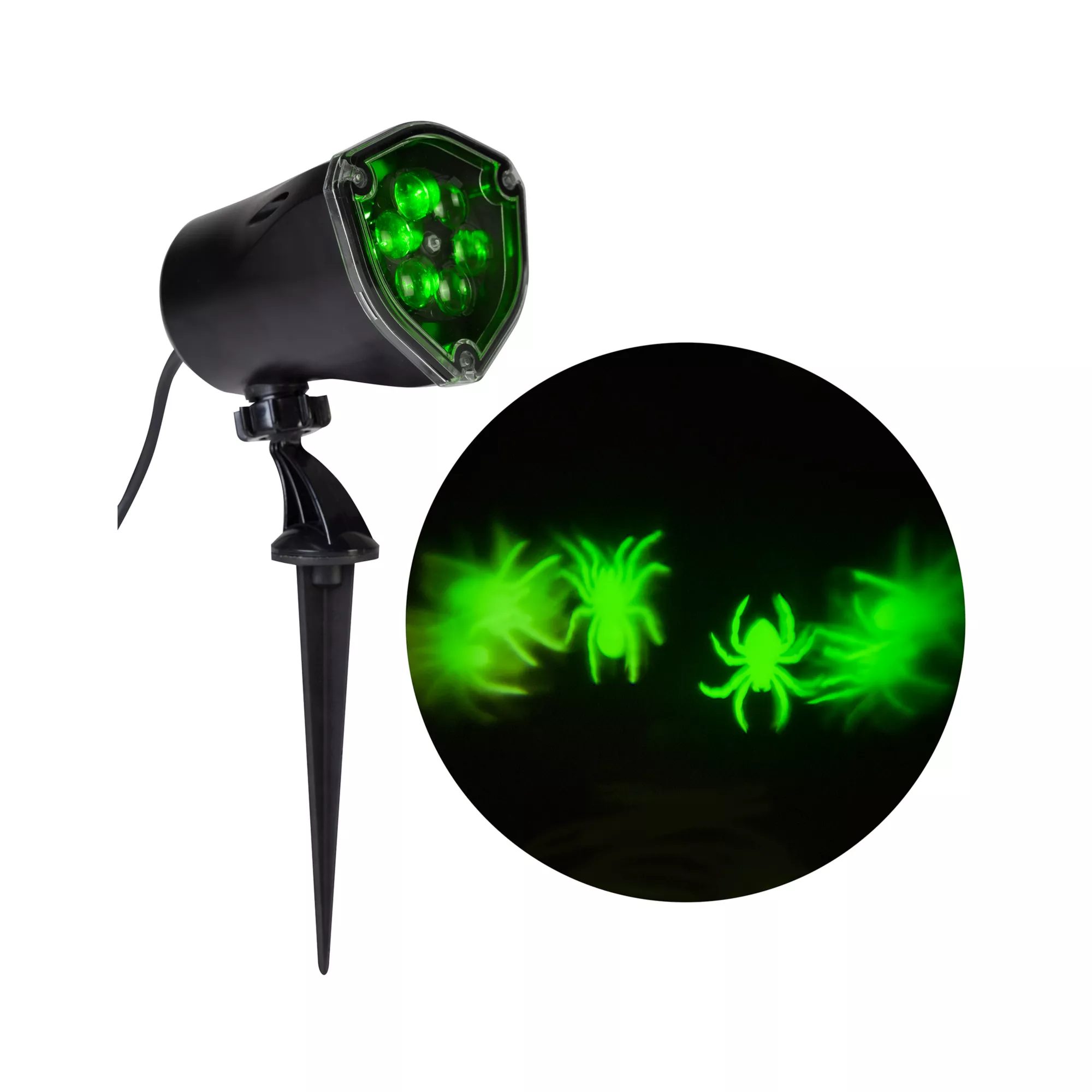 Whirl-A-Motion LED Green Spiders Projection Spot Light at Spirit Halloween