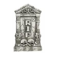 2 Ft Skull and Gargoyle Tombstone at Spirit Halloween