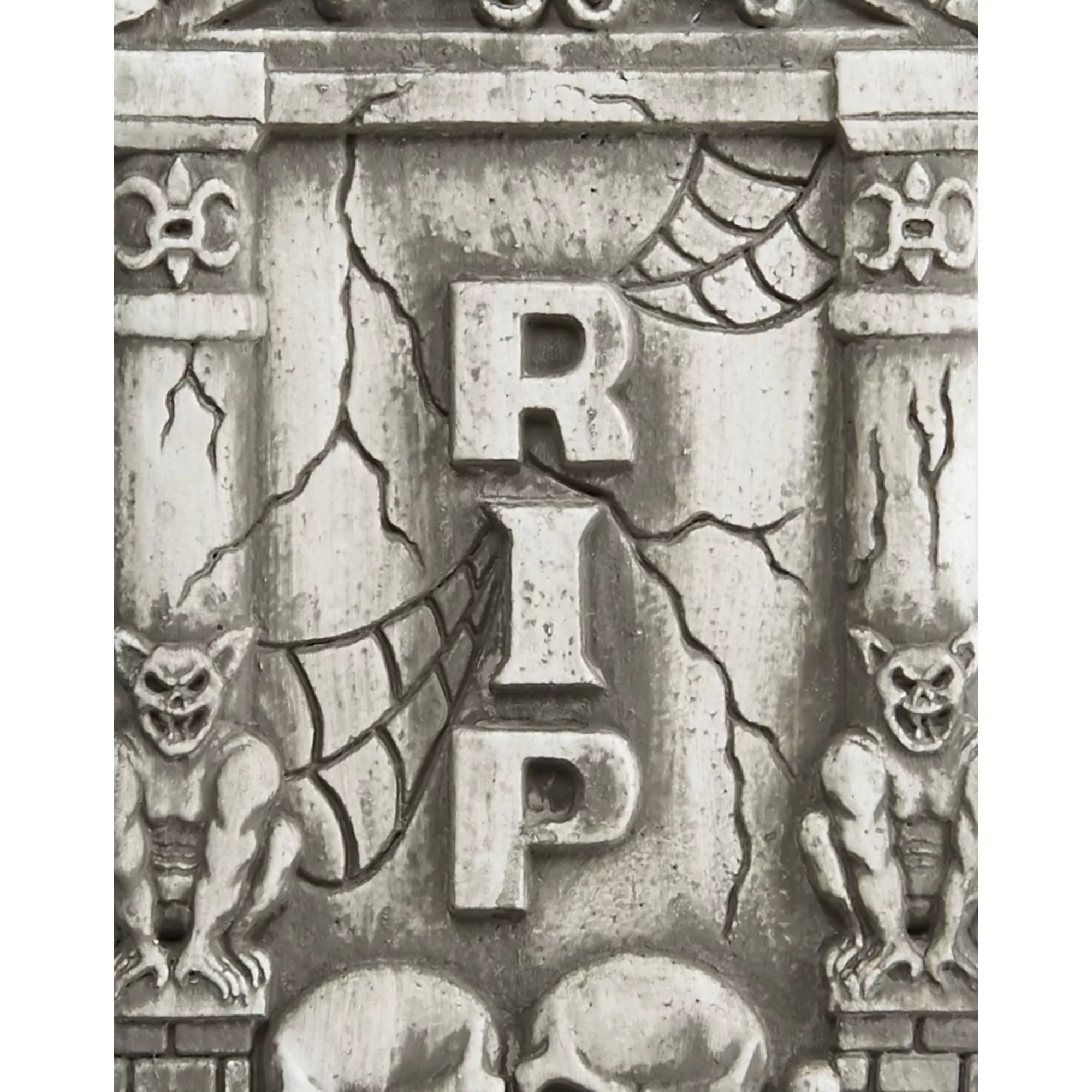 2 Ft Skull and Gargoyle Tombstone