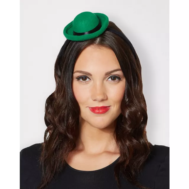 Green Bowler Mini Hat Fascinator at Spencer's