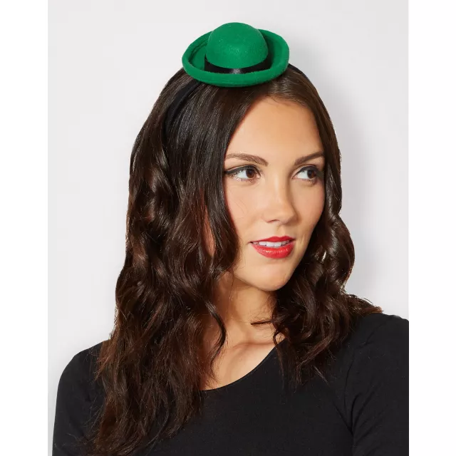 Green Bowler Mini Hat Fascinator at Spencer's