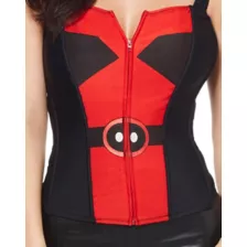 Front Zip-Up Deadpool Corset - Marvel at Spirit Halloween