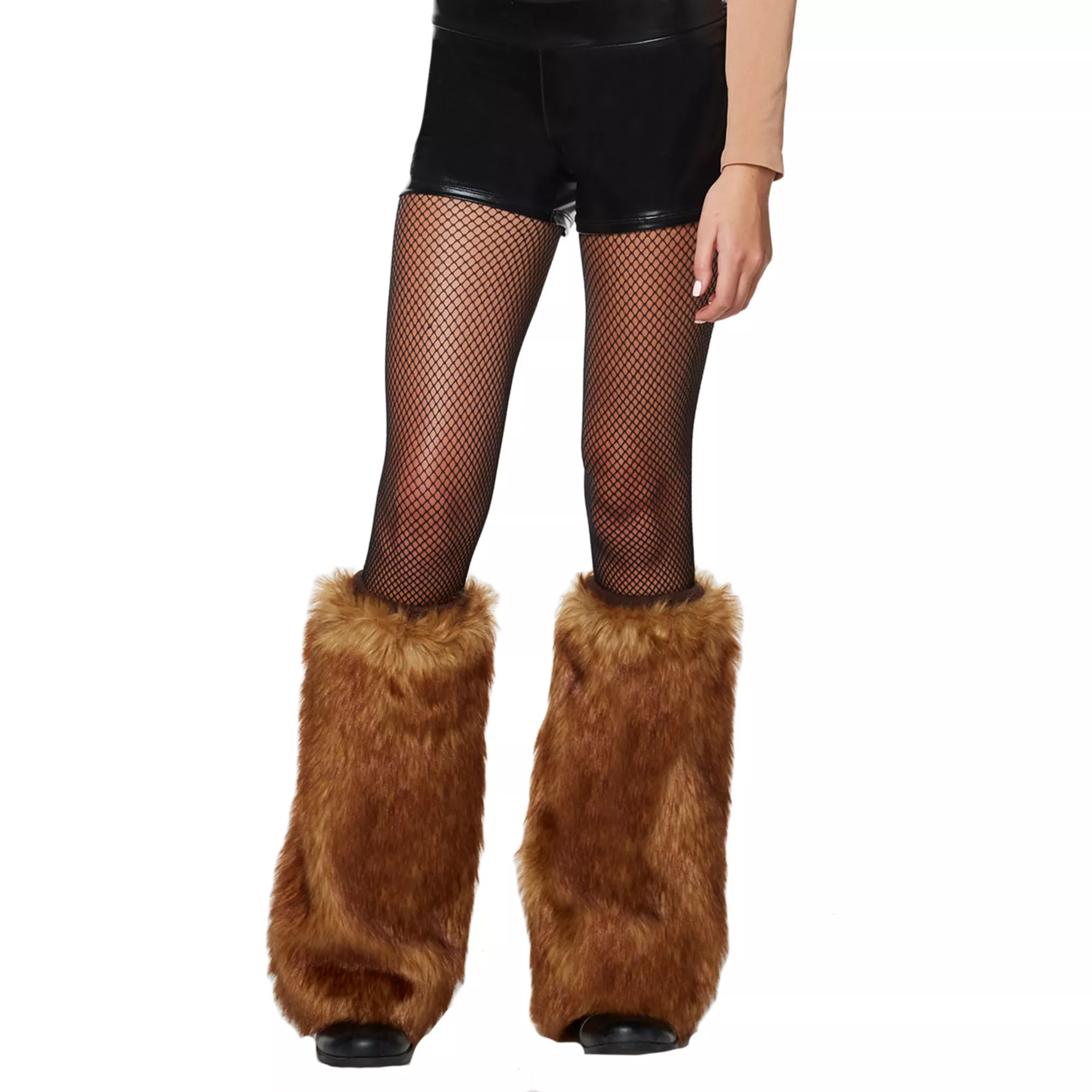 Brown Deer Faux Fur Leg Warmers