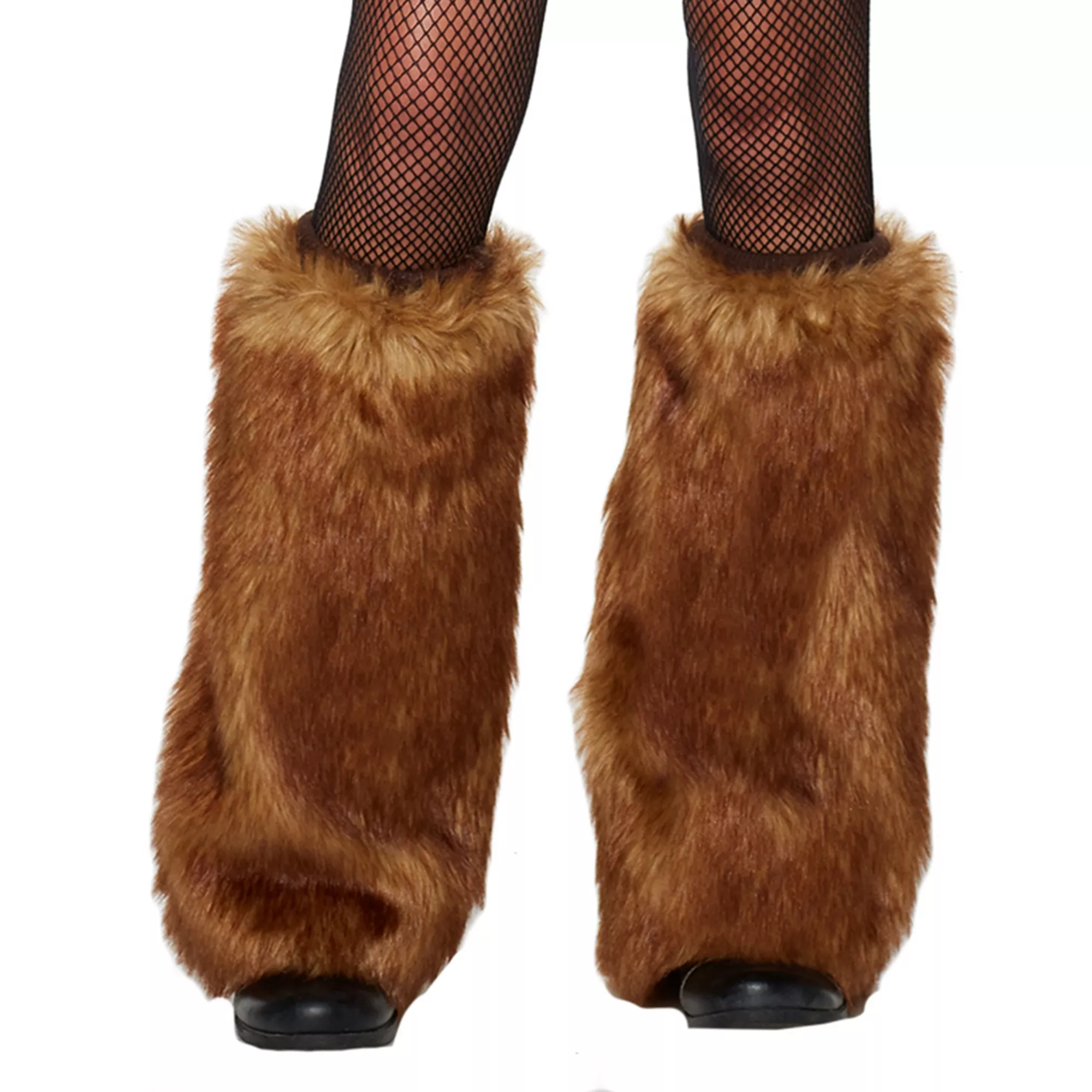 Brown Deer Faux Fur Leg Warmers