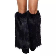 Black Cat Faux Fur Leg Warmers at Spencer's