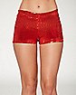 Adult Red Sequin Shorts