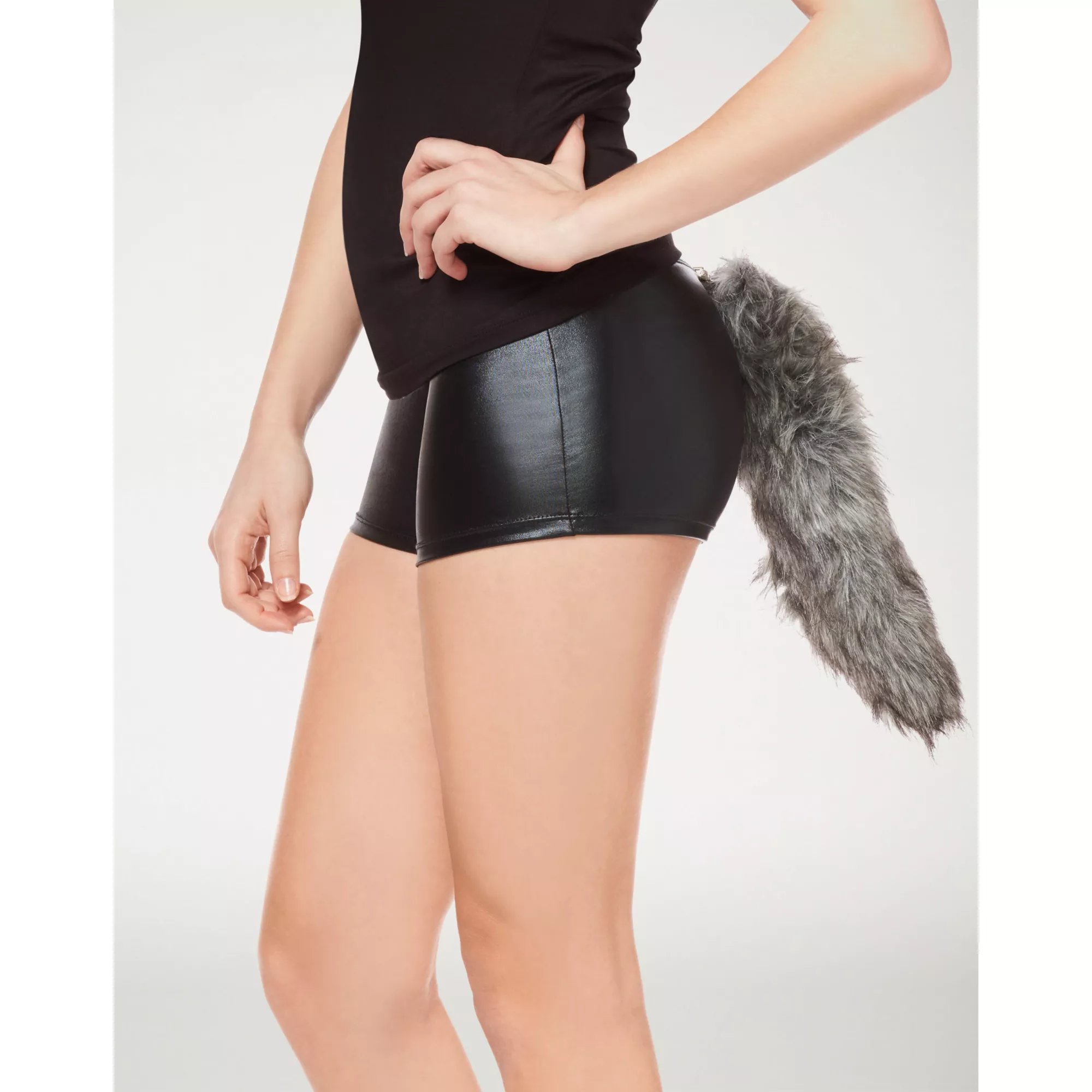 Grey Faux Fur Wolf Tail at Spencer's