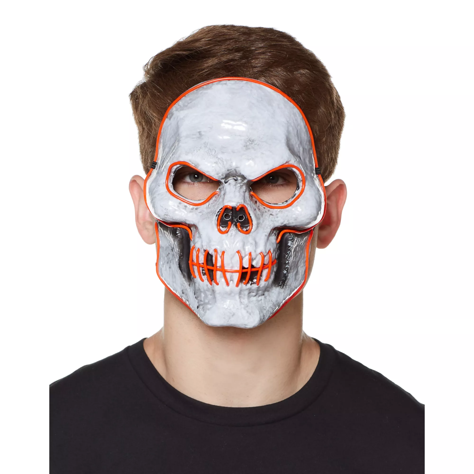 Doom EL Wire Light-Up Skeleton Half Mask at Spirit Halloween