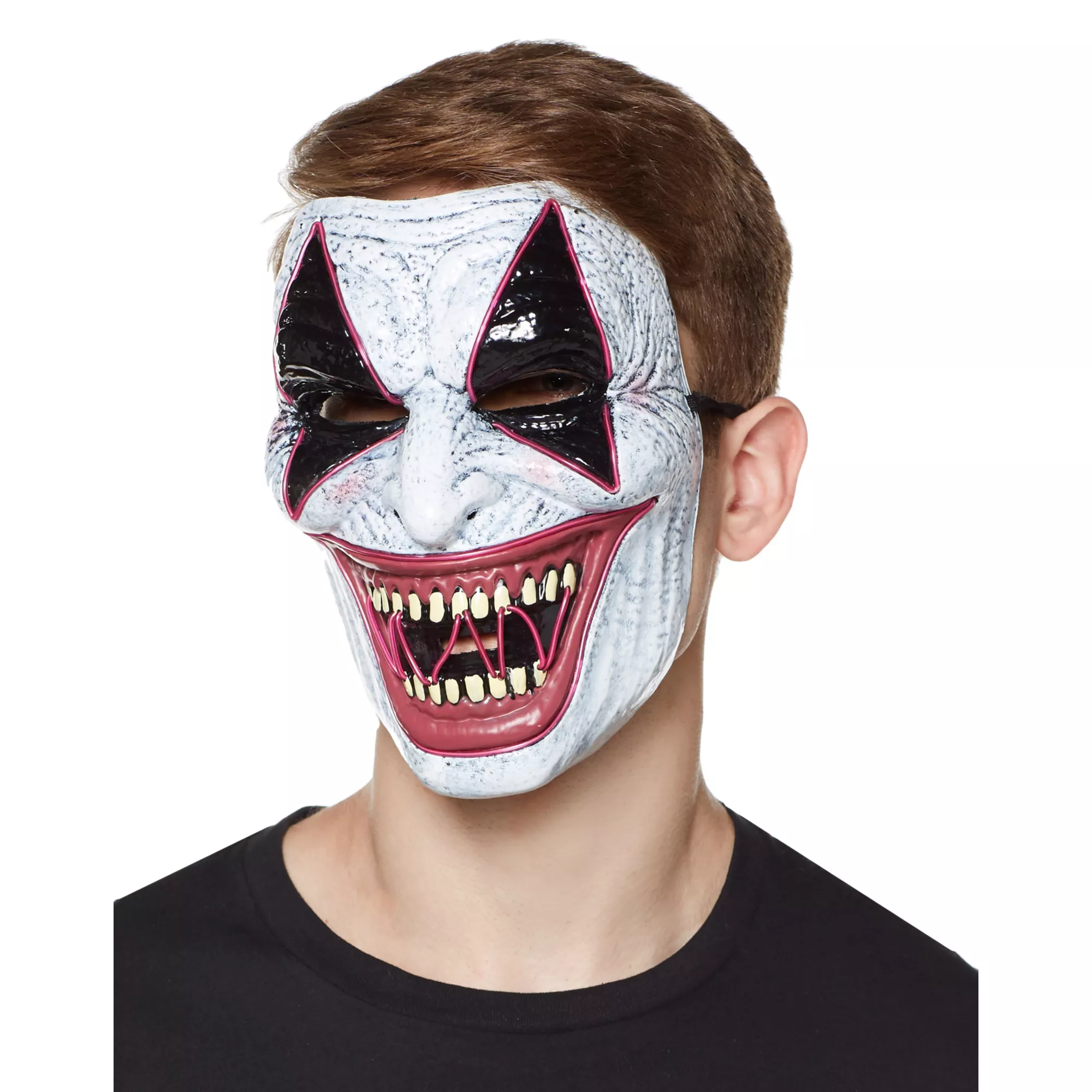 Laughing EL Wire Riot Clown Half Mask