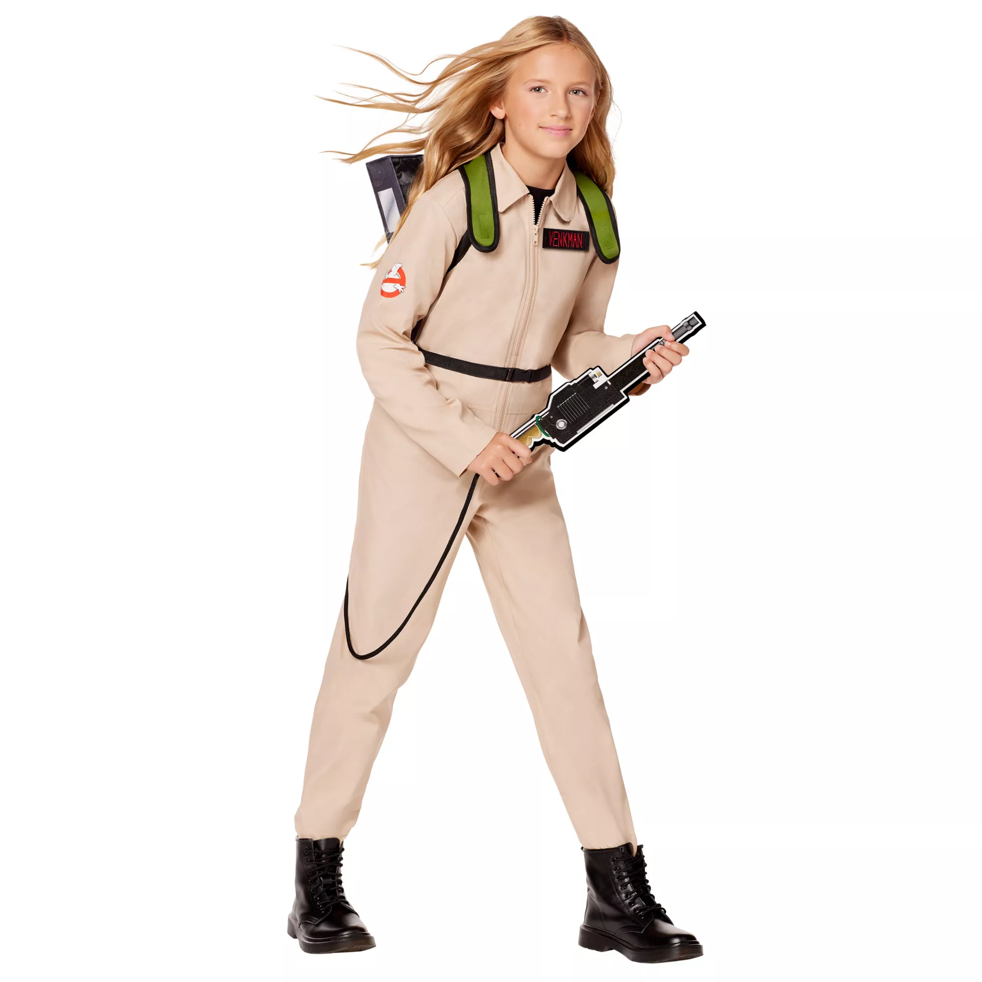 Kids Ghostbusters Girls One Piece Costume with Proton Pack - Ghostbusters Classic at Spirit Halloween