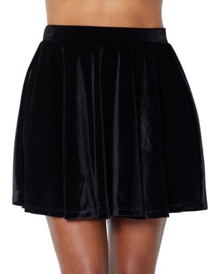 Black velvet hotsell skater skirt