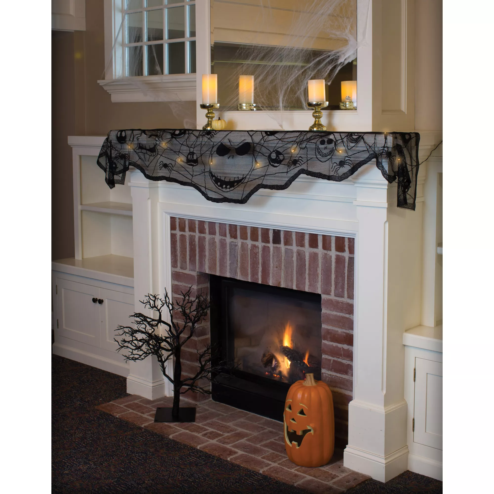 Light-Up LED Jack Skellington Mantle Scarf Decorations - The Nightmare Before Christmas at Spirit Halloween