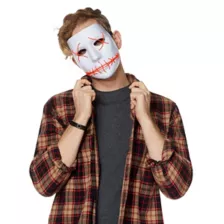 White and Red EL Wire Half Mask at Spencer's