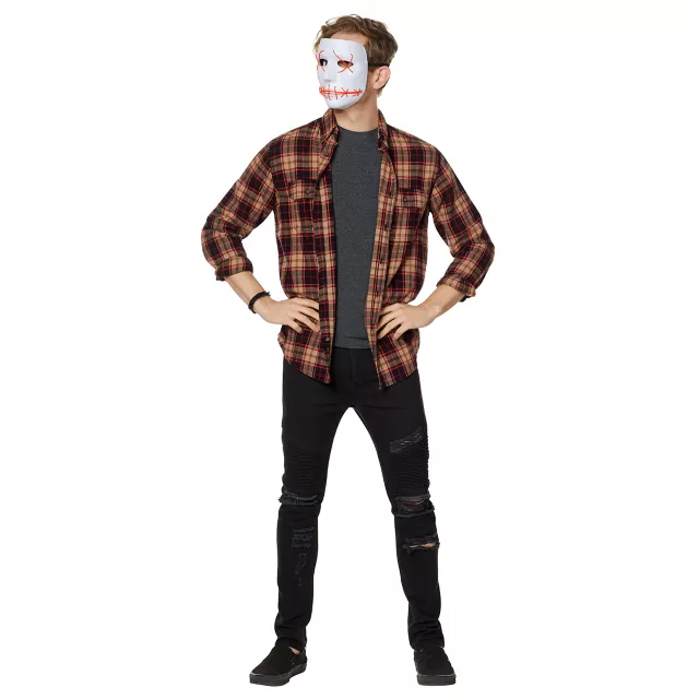 White and Red EL Wire Half Mask at Spencer's