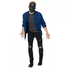 Black and Blue EL Wire Half Mask at Spencer's