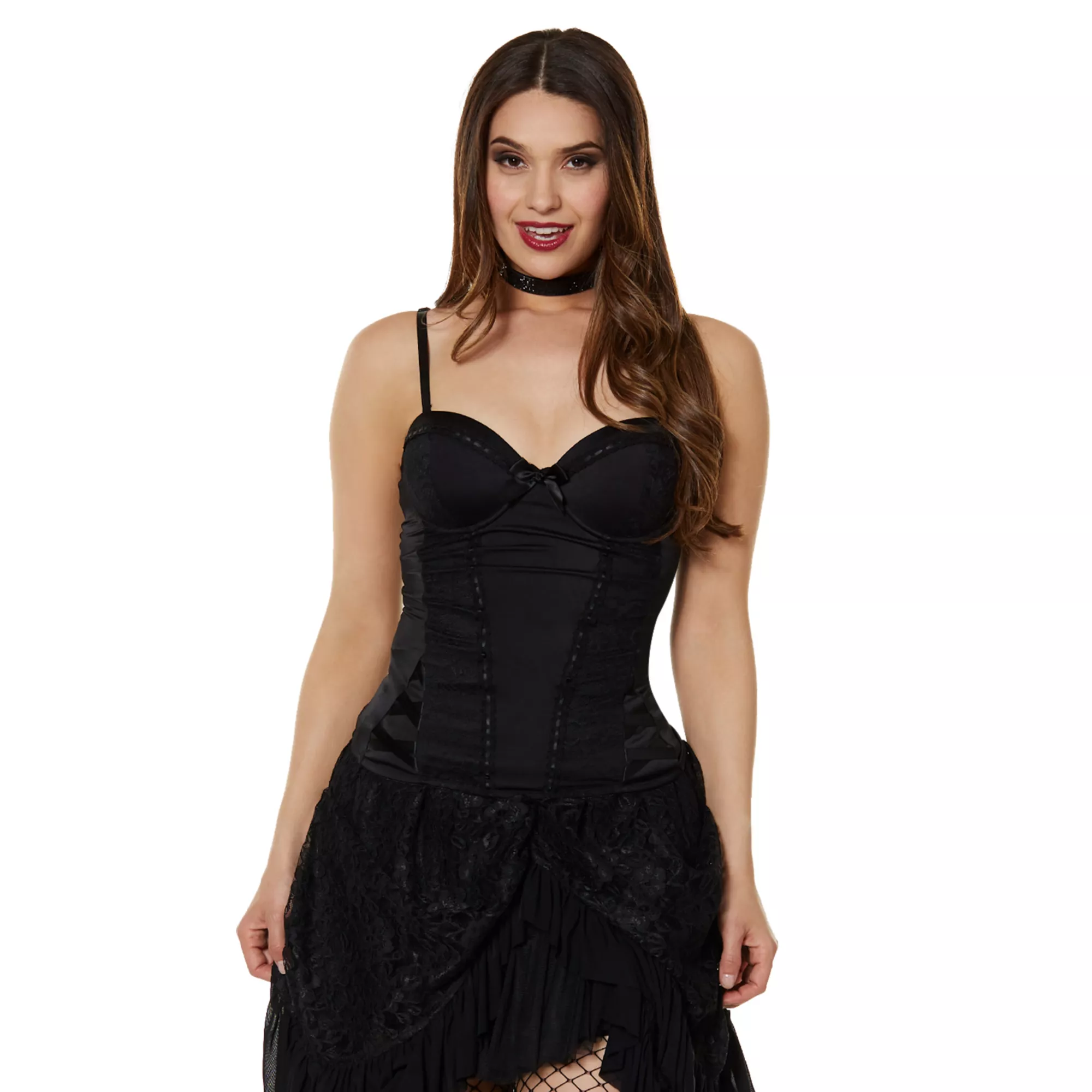 Black Beaded Lace Corset