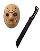 Jason Voorhees Half Mask and Machete Kit - Friday the 13th