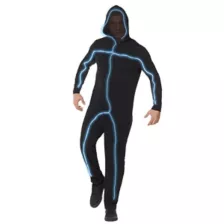 Adult Light-Up EL Wire Blue Stick Figure Costume at Spencer's