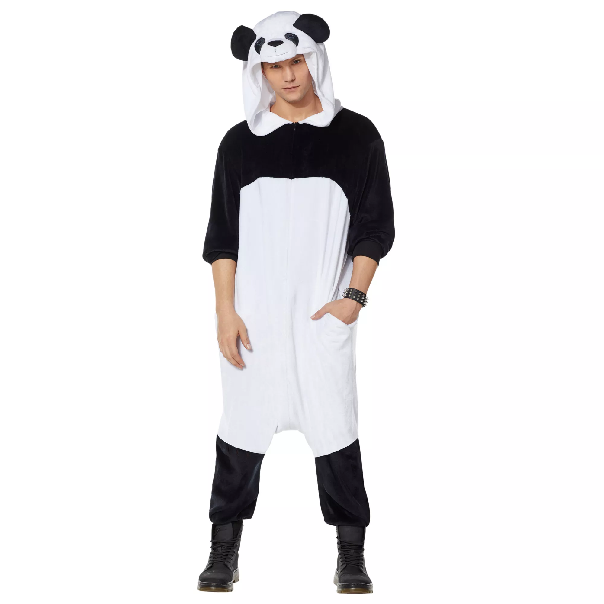 Adult Panda Jumpsuit Costume at Spirit Halloween