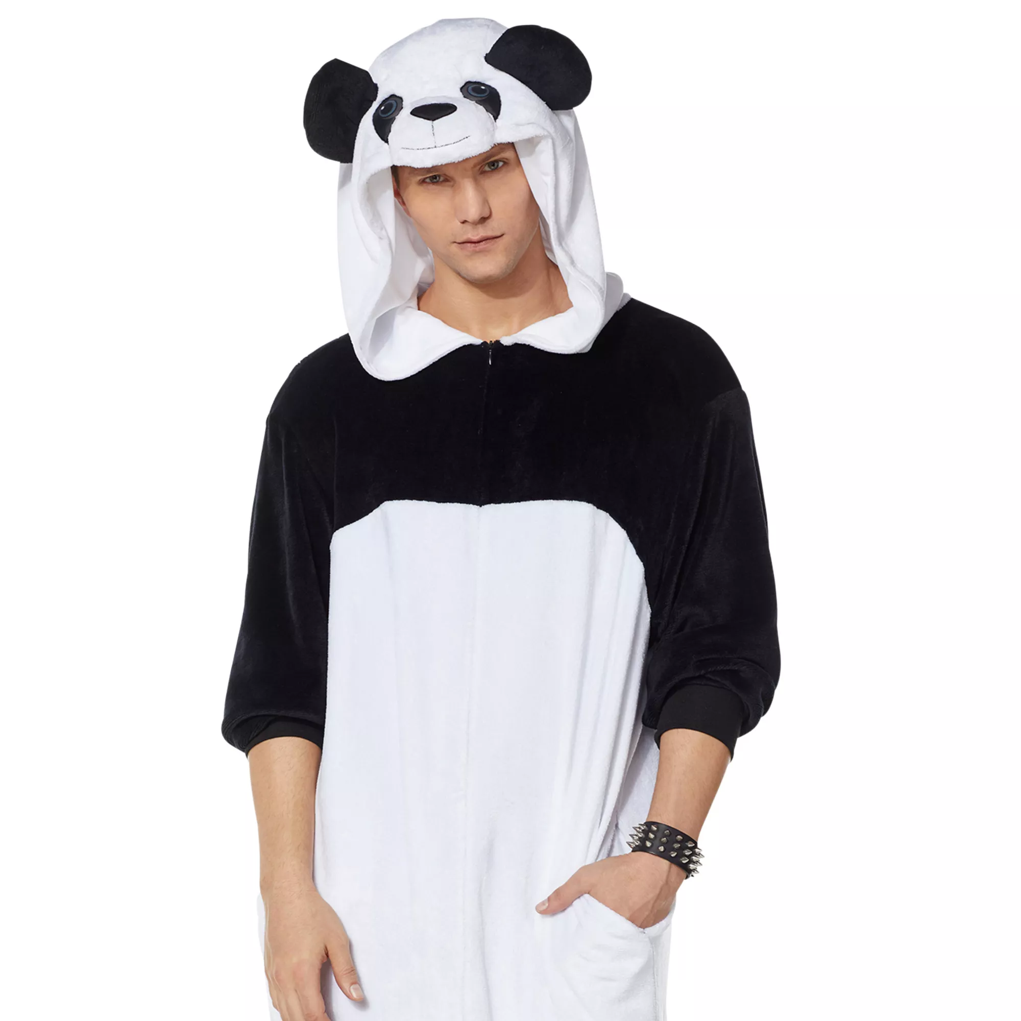 Adult Panda Jumpsuit Costume at Spirit Halloween
