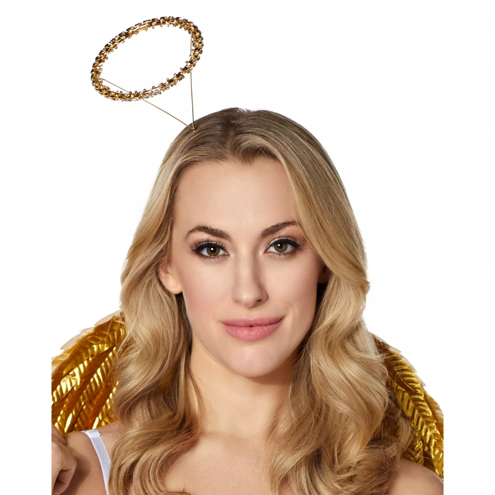 Goldtone Rhinestone Angel Headband at Spencer's