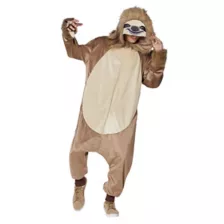 Adult Faux Fur Sloth Jumpsuit at Spencer's