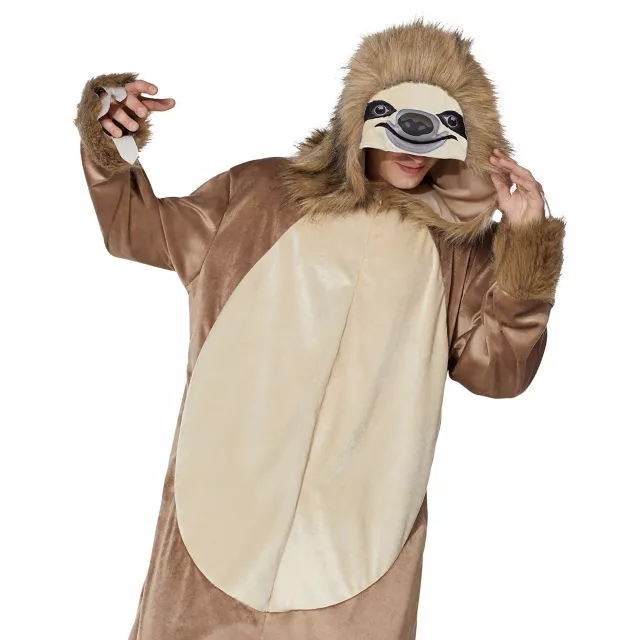 Adult Faux Fur Sloth Jumpsuit at Spencer's