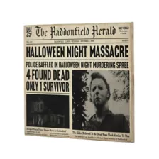 Michael Myers Haddonfield Herald Sign - Halloween at Spencer's