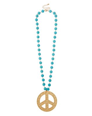 Beaded peace sign pendant