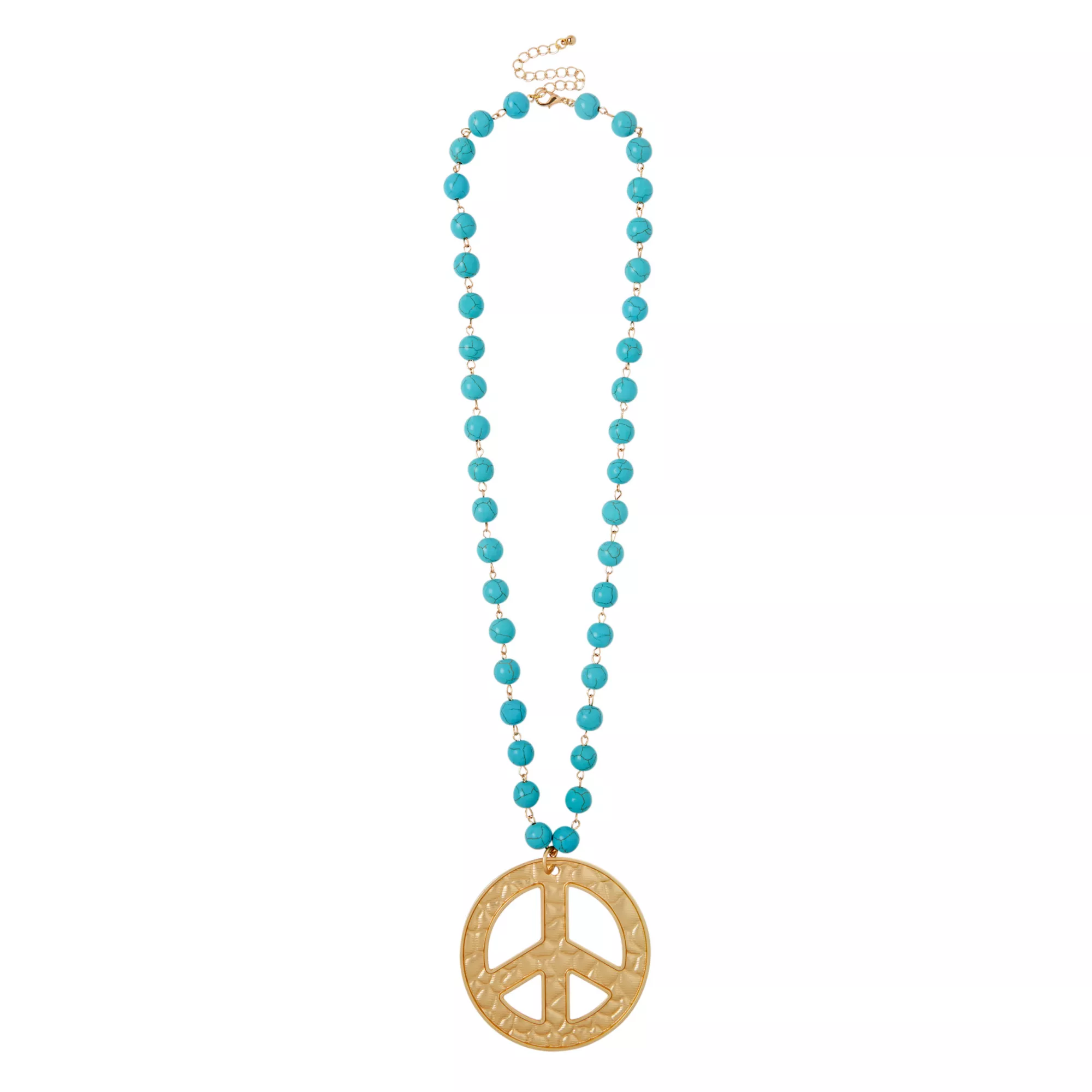 Peace Sign Bead Necklace at Spencer's