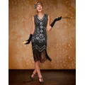Adult Black Beaded Flapper Dress at Spencer's