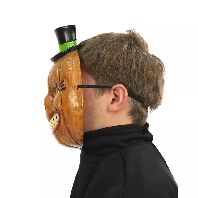 Vintage Pumpkin Half Mask at Spencer's