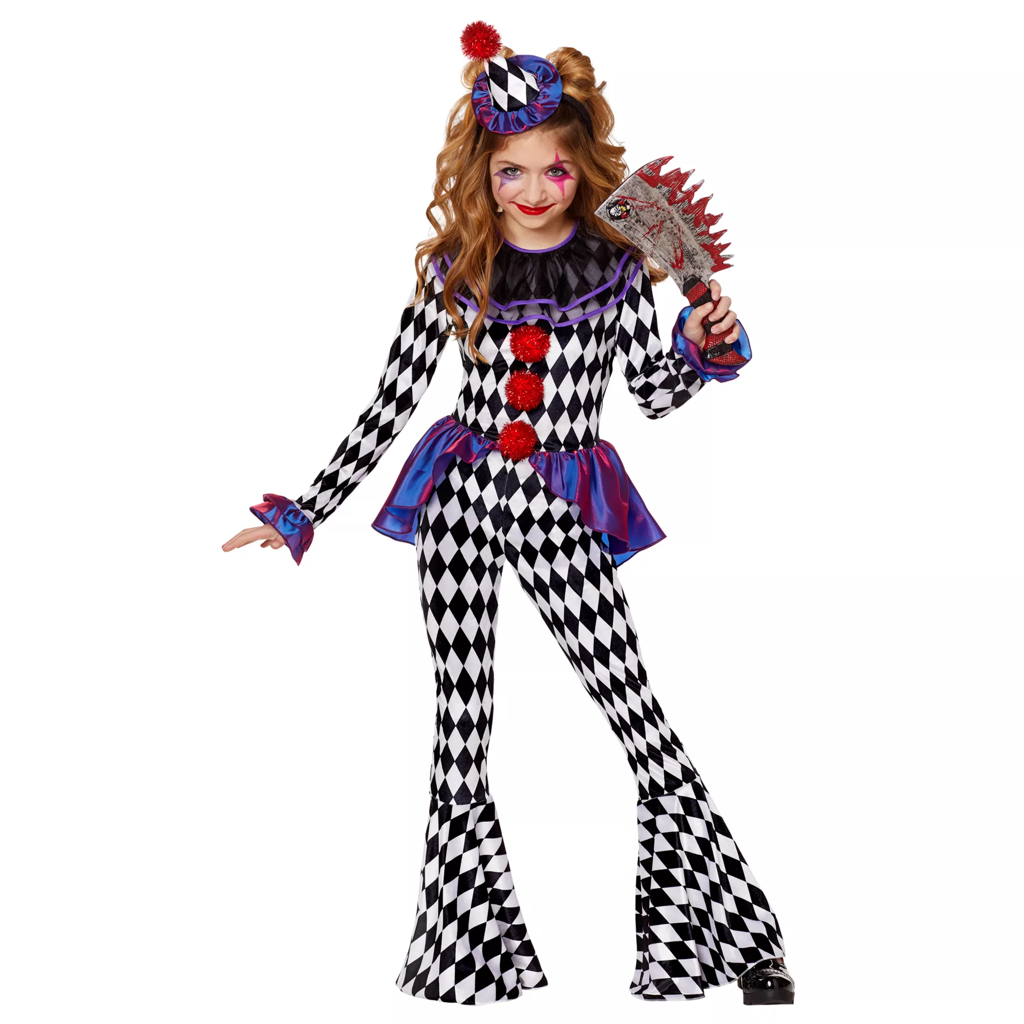 Kids Carnival Clown Unitard Costume