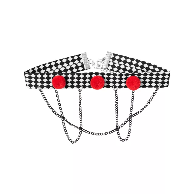 Scary Clown Pom Choker Necklace at Spirit Halloween