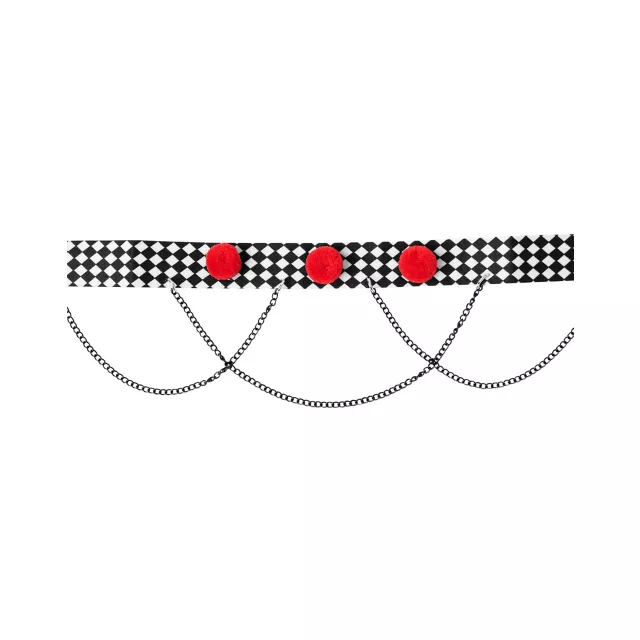 Scary Clown Pom Choker Necklace at Spirit Halloween