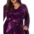 Plus Size Adult Velvet Celestial Robe at Spencer's