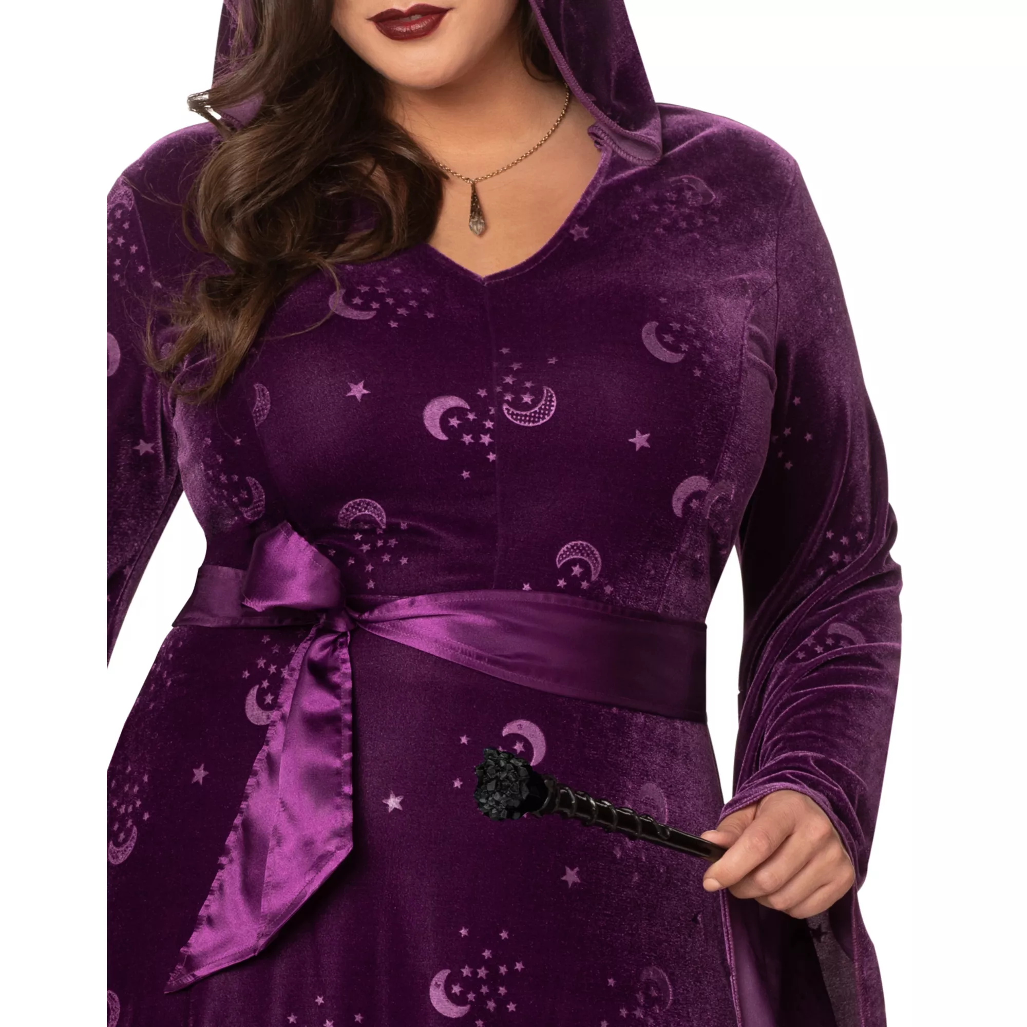 Plus Size Adult Velvet Celestial Robe at Spencer's